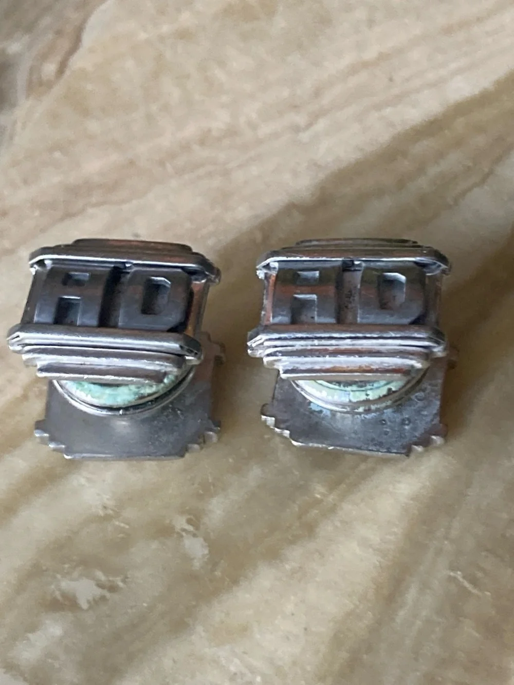 Antique 20s B&W Co Kum-A-Part Patent Cufflinks Heavy Art Deco AD Monogram